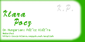 klara pocz business card